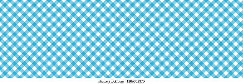 Blue diagonal Gingham, bavarian rhombic, harlequin pattern. Buffalo lumberjack plaid. Vector bavaria oktoberfest party. Textile texture cloths or clothes, tablecloth dresses.