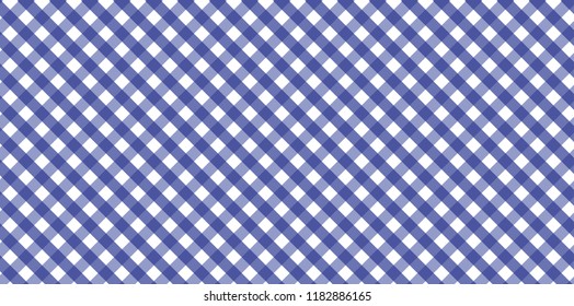 Blue diagonal Gingham pattern. Texture from rhombus/squares for - plaid, tablecloths, clothes, shirts, dresses, paper, bedding, blankets, quilts and other textile products.