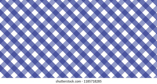 Blue diagonal Gingham pattern. Texture from rhombus/squares for - plaid, tablecloths, clothes, shirts, dresses, paper, bedding, blankets, quilts and other textile products.