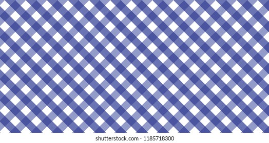 Blue diagonal Gingham pattern. Texture from rhombus/squares for - plaid, tablecloths, clothes, shirts, dresses, paper, bedding, blankets, quilts and other textile products.