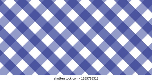 Blue diagonal Gingham pattern. Texture from rhombus/squares for - plaid, tablecloths, clothes, shirts, dresses, paper, bedding, blankets, quilts and other textile products.