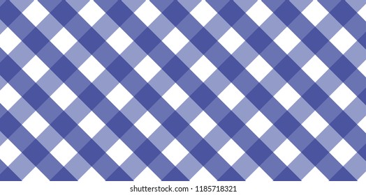 Blue diagonal Gingham pattern. Texture from rhombus/squares for - plaid, tablecloths, clothes, shirts, dresses, paper, bedding, blankets, quilts and other textile products.