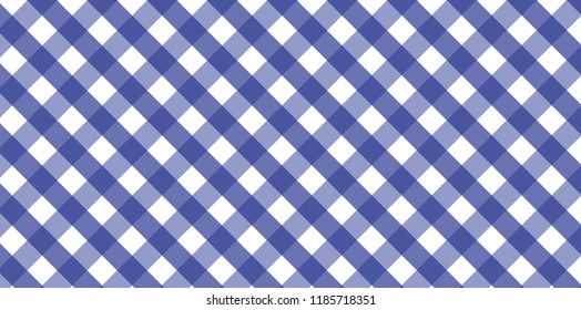 Blue diagonal Gingham pattern. Texture from rhombus/squares for - plaid, tablecloths, clothes, shirts, dresses, paper, bedding, blankets, quilts and other textile products.