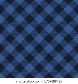 Blue diagonal Lumberjack plaid seamless pattern.Texture from rhombus/squares for-plaid,tablecloths, clothes, shirts, dresses, paper, bedding, blankets and other textile products.