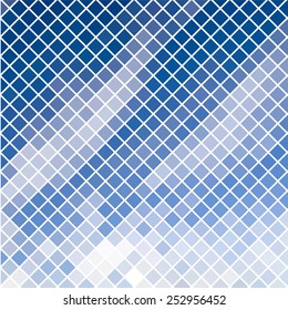 Blue diagonal mosaic in sky effect. Vector illustration