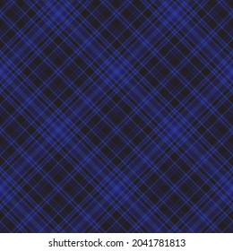 Blue Diagonal Plaid Tartan textured Seamless pattern design suitable for fashion textiles and graphics