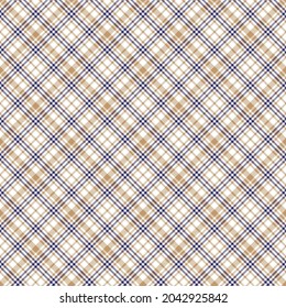 Blue Diagonal Plaid Tartan textured Seamless pattern design suitable for fashion textiles and graphics