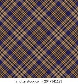 Blue Diagonal Plaid Tartan textured Seamless pattern design suitable for fashion textiles and graphics