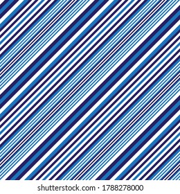 Blue diagonal striped seamless pattern background suitable for fashion textiles, graphics