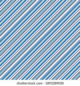 Blue diagonal striped seamless pattern background suitable for fashion textiles, graphics