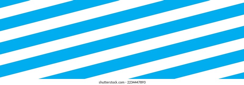 Blue diagonal stripes on white background. Straight lines pattern for backdrop and wallpaper template. Realistic lines with repeat stripes texture. Simple geometric background, vector illustration