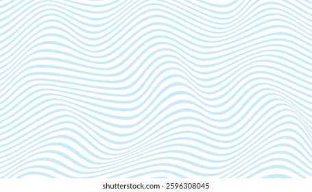 Blue diagonal wavy lines seamless pattern. abstract liquid stripes background. distorted liquid wavy texture