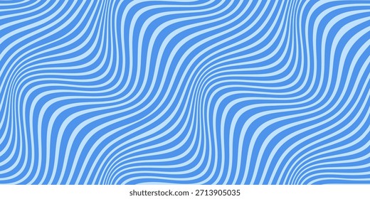 Blue Diagonal Wavy Lines Seamless Abstract Pattern Background.