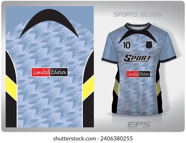 Blue diagonal woven fabric pattern design, illustration, textile background for sports t-shirt, football jersey shirt mockup for football club. consistent front view