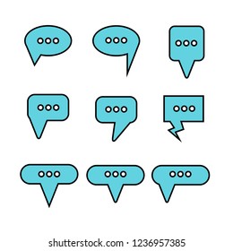 blue dialog, speech bubble set