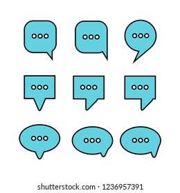 blue dialog, speech bubble set