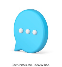 Blue dialogue chat box speech bubble web message isometric 3d icon realistic vector illustration. Thinking balloon internet communication discussion speaking mind expression conversation