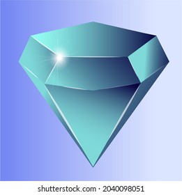 Blue diamond brilliant crystal vector jewel shines