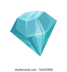 Blue Diamond Cartoon Vector Illustration