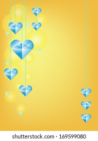 blue diamond crystal heart background