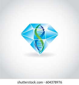 Blue Diamond DNA Medical Logo Symbol