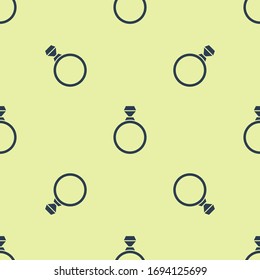 Blue Diamond Verlobungsring Symbol einzeln auf gelbem Hintergrund. Vektorillustration-Illustration