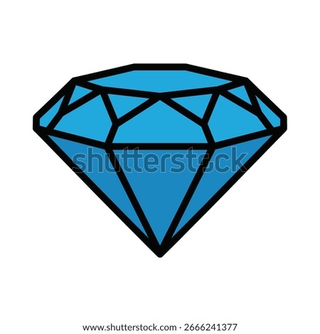 Blue Diamond Gem Icon for Games