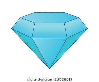 Blue diamond gemstone vector icon