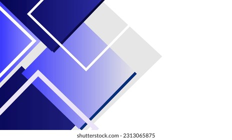 Blue diamond geometric design on white abstract background