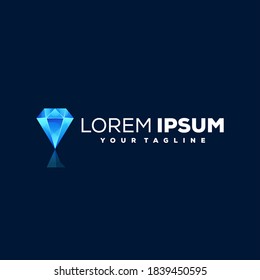 diseño de logotipo de gradiente de diamante azul