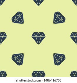 Blue Diamond icon isolated seamless pattern on white background. Jewelry symbol. Gem stone.  Vector Illustration