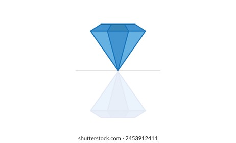 Icono de diamante azul y espejo