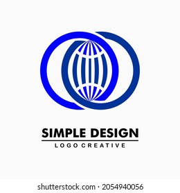 blue diamond icon in two circles, diamond ring illustration. simple and creative logo. Abstract business logo icon design template