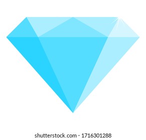 Blue Diamond icon. Vector illustration isolated on white background.