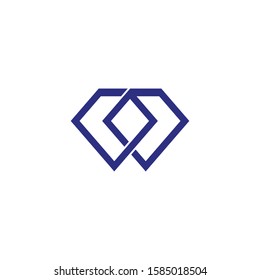 Blue diamond icon vector logo