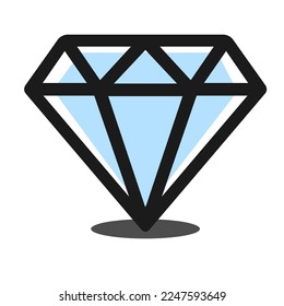 blue diamond image with shadow