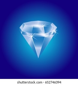 blue diamond isolated on background. vector illustration