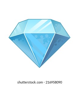 Blue diamond, isolated on white