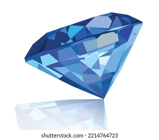 Blue diamond isolated on white background. Graphic vector