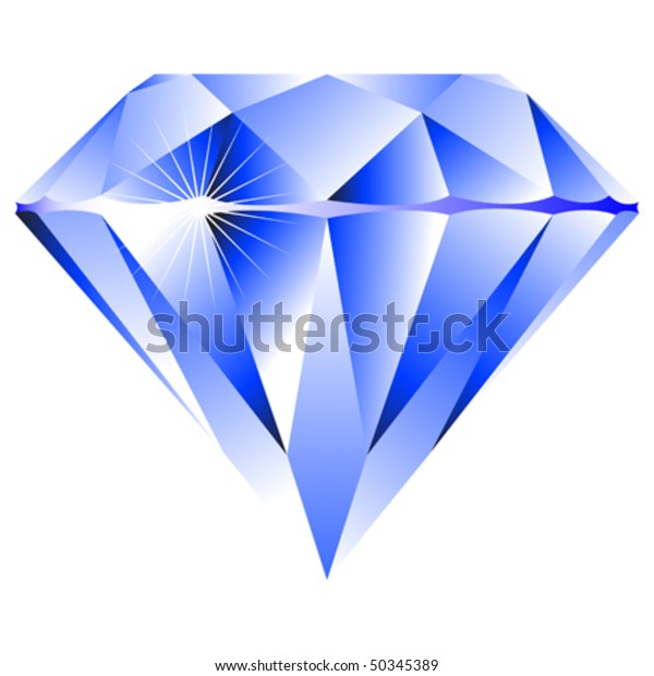 Blue Diamond Isolated On White Background Stock Vector (Royalty Free ...