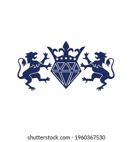 diseño gráfico del icono del logotipo del rey de los diamantes azules