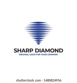 Blue diamond logo can be used as symbols, icons, or others. line logo inspiration. Color and text can be changed according to your need.