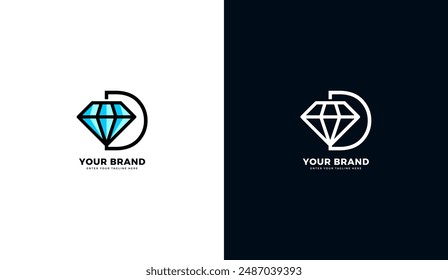 Blaues Diamant-Logo. D-Buchstabe Diamant-Symbol. Vektorillustration Grafikdesign