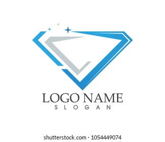 Blue diamond logo design concept