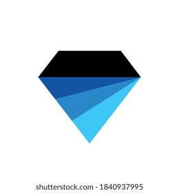 Símbolo de zafiro abstracto del diseño del logotipo del diamante azul - Vector