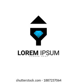 blue diamond logo, suitable for your company logo that offers diamond products