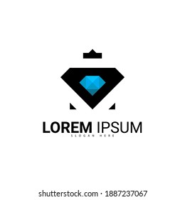 logotipo de diamante azul, adecuado para el logotipo de su empresa que ofrece productos de diamante