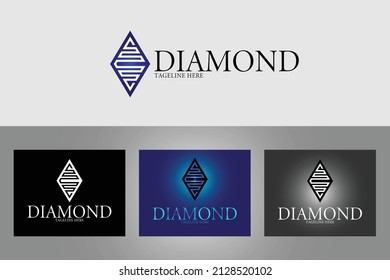 Logo creativo mínimo de diamante azul