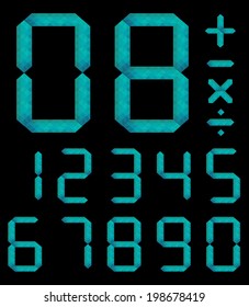 blue diamond numbers set modern style.