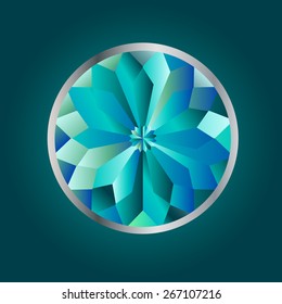 Blue diamond on a dark background